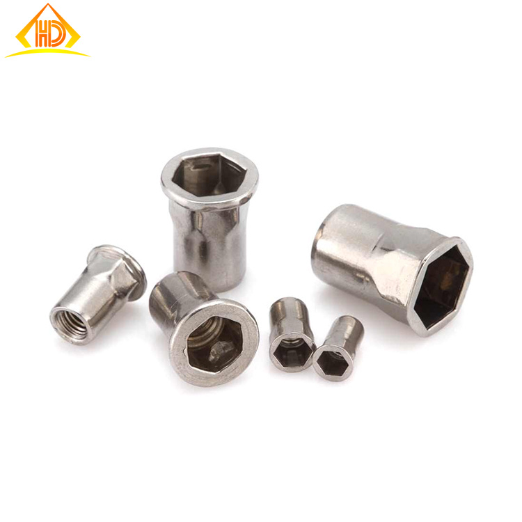 Ss316 Reduced Head Half Hex Body Open End Rivet Nut