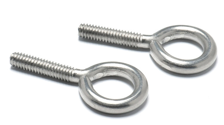 Hand Supply 18-8 Stainless Steel High Strength M5 M6 Forged Long Shank Closed Hook Eye Bolts