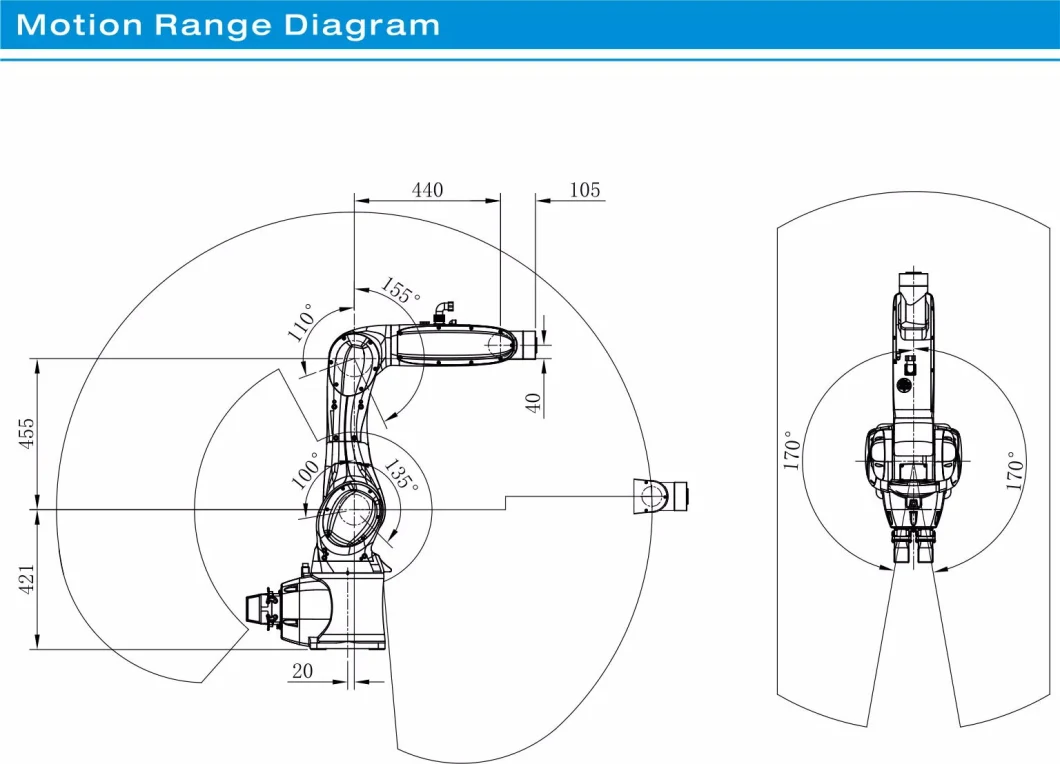 6-Axis Reach 915mm Handling Robot/Palletizing Robot/Assembly Robot