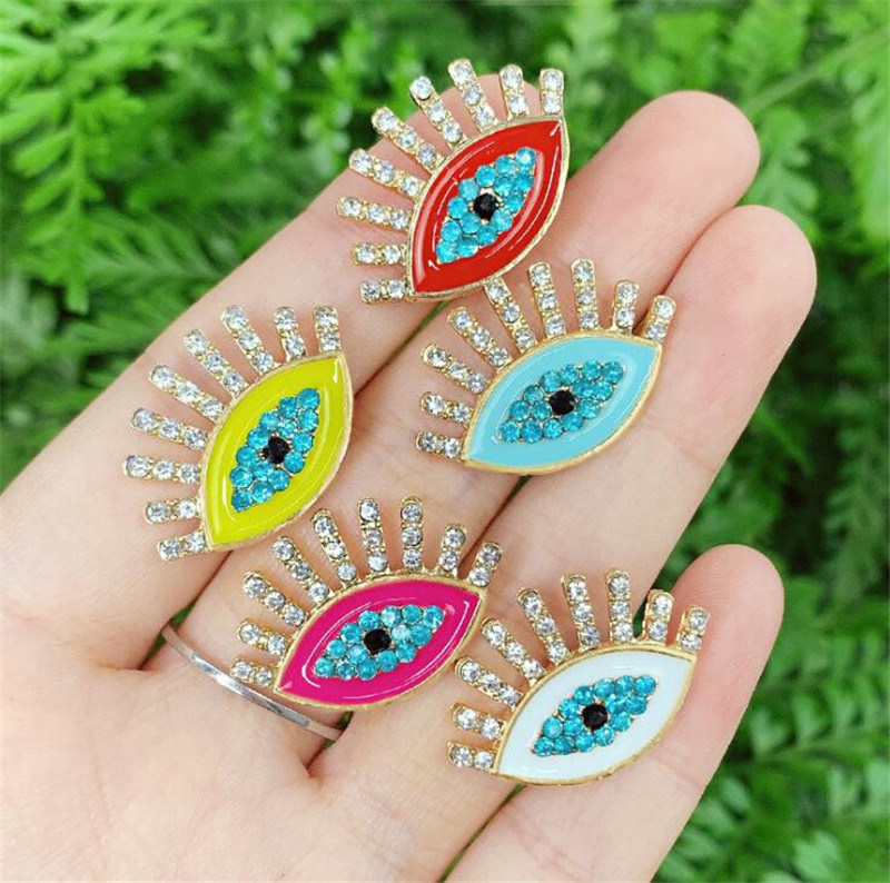 Wholesale Turkish Eyes Stud Earring Colorized CZ Women Enamel Stud Earring