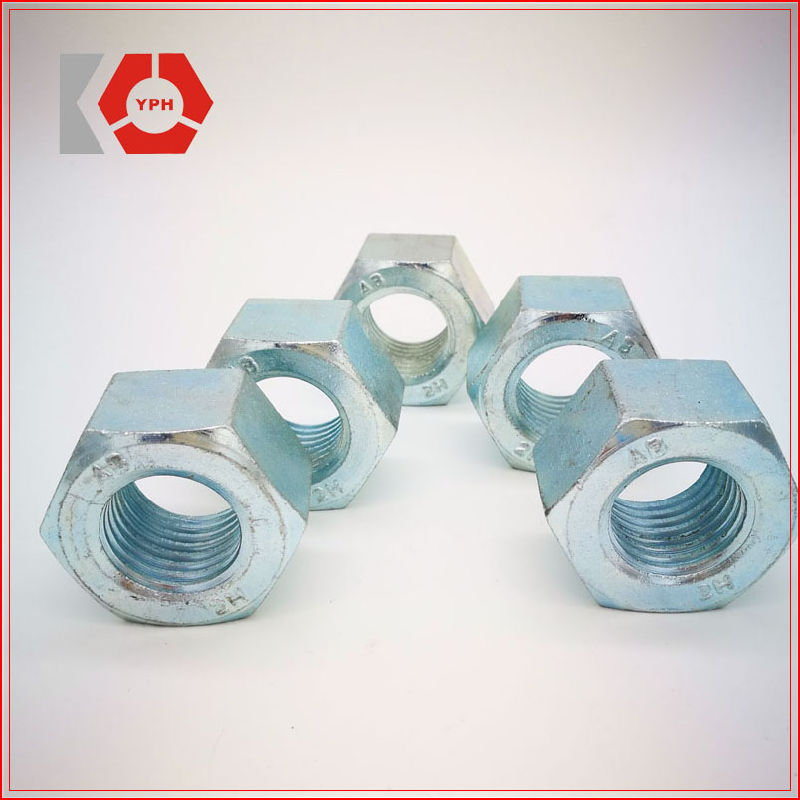 Hex Nuts A194 2h Carbon Steel Nut Blue White Zinc Coating Hex Nut