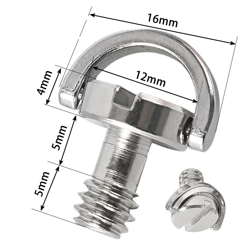 3/8 Stainless Steel D Ring Slotted Cheese Head Screw