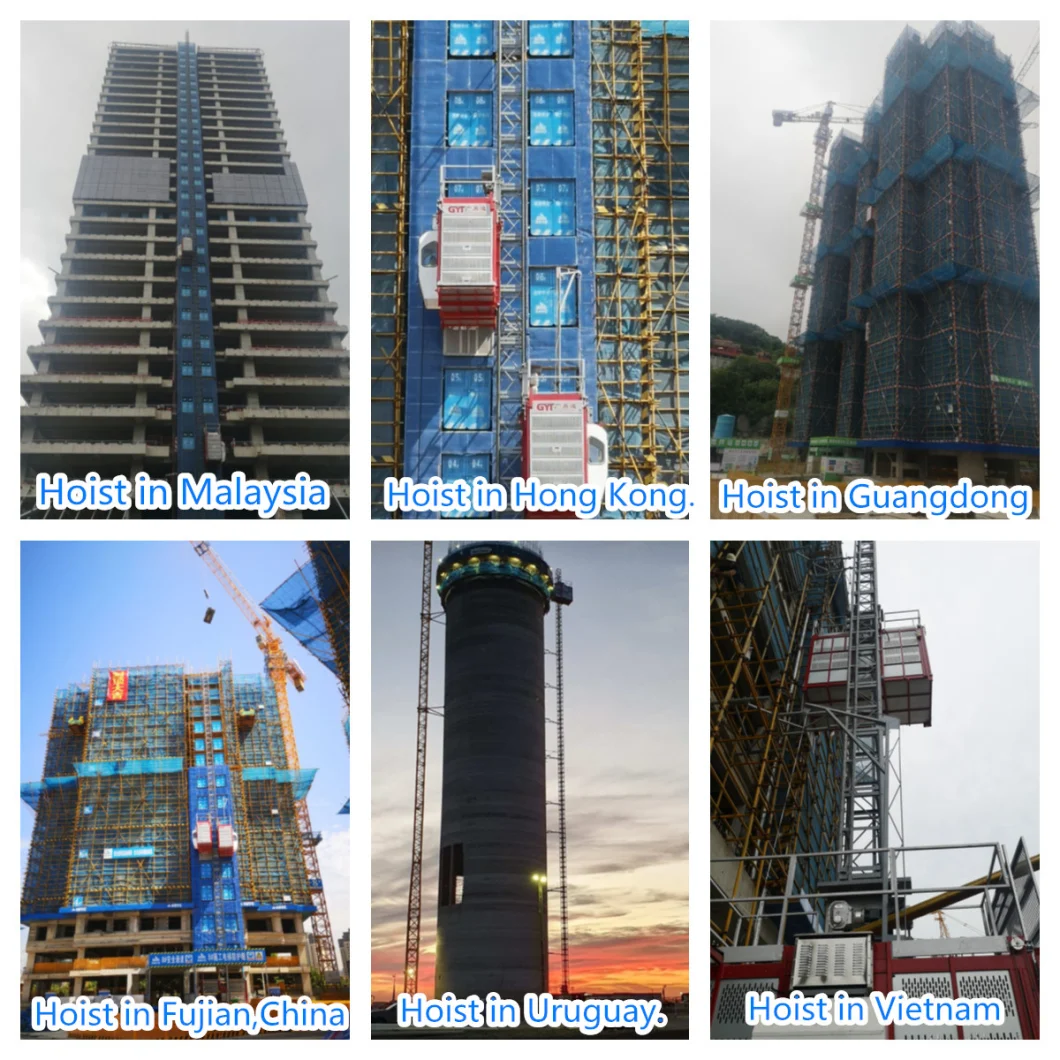 Lifting Height 300m Single Cage Construction Hoist /Construction Lift Elevator Sc100