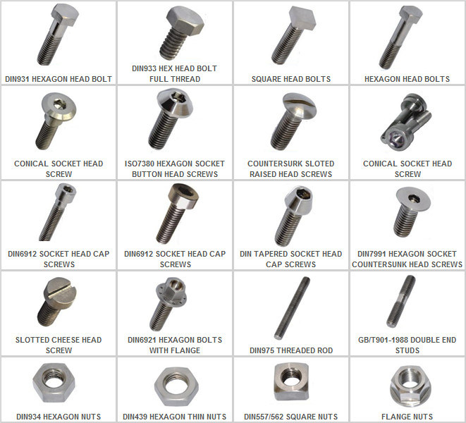 Grade 5 Titanium Alloy Screws and Fasteners for Industry From China Supplier