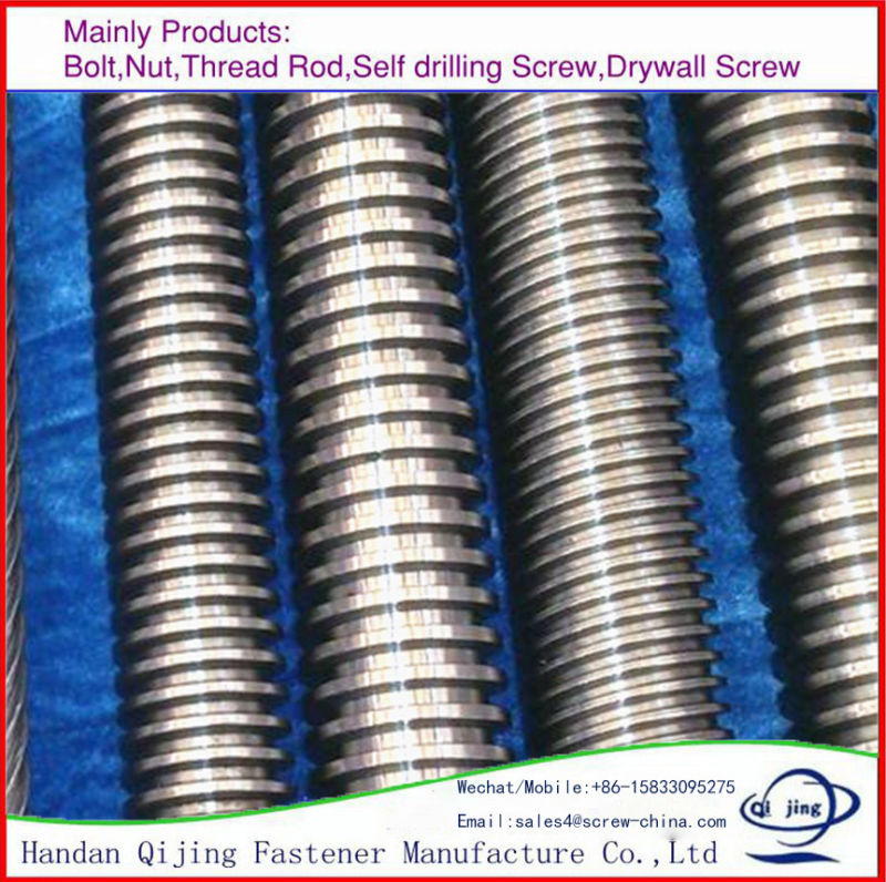 DIN975 Acme Threaded Rod T Threaded Rod Plain Color and Zinc Plated