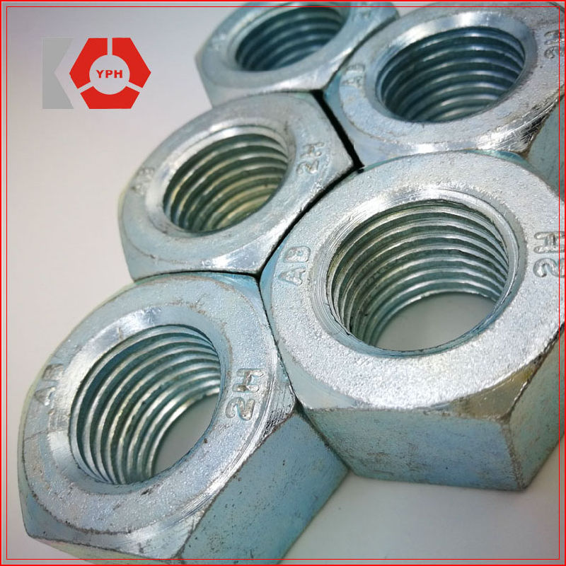 Hex Nuts A194 2h Carbon Steel Nut Blue White Zinc Coating Hex Nut