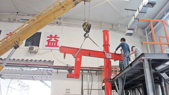 Fixed Column Jib Crane with Hoist (250kg, 500kg, 1t, 2t, 3t, 5t)