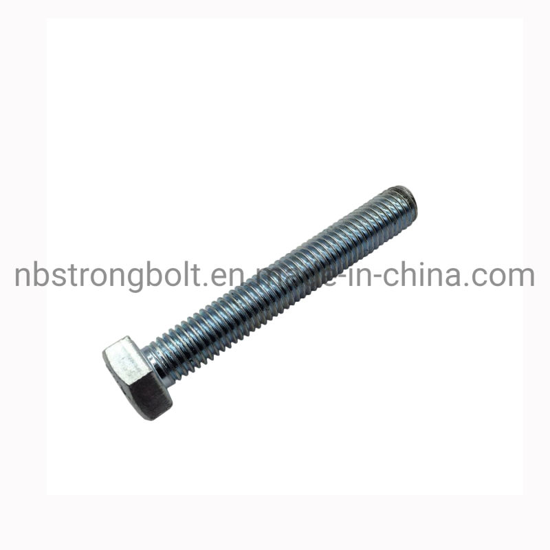 DIN933 Hex Bolt Screw Gr. 8.8 with White Zinc Plated Cr3+