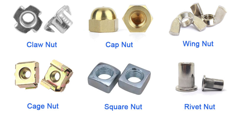 Insert Nuts Hex Nut T-Nut Flange Nut Rivet Nut Lock Nut Wing Nut Furniture Nut