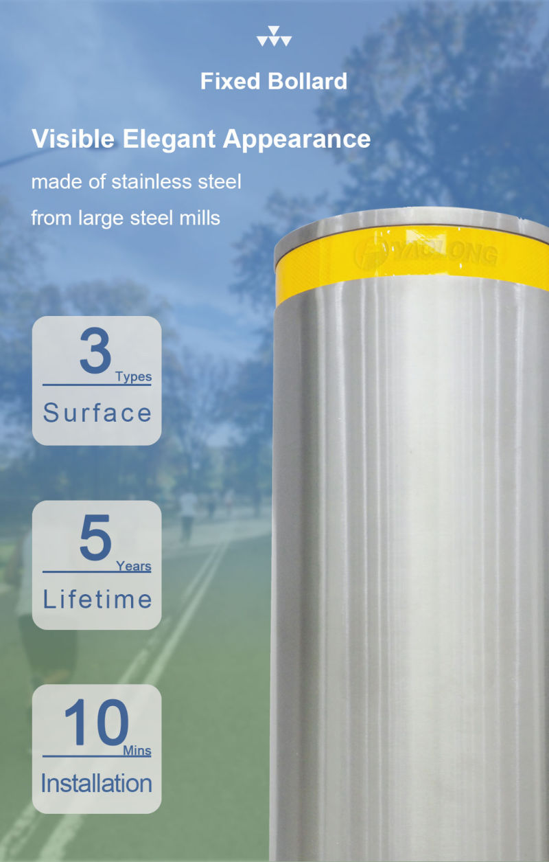 Durable 600mm 700mm 800mm 304 Stainless Bollard with Flat Top
