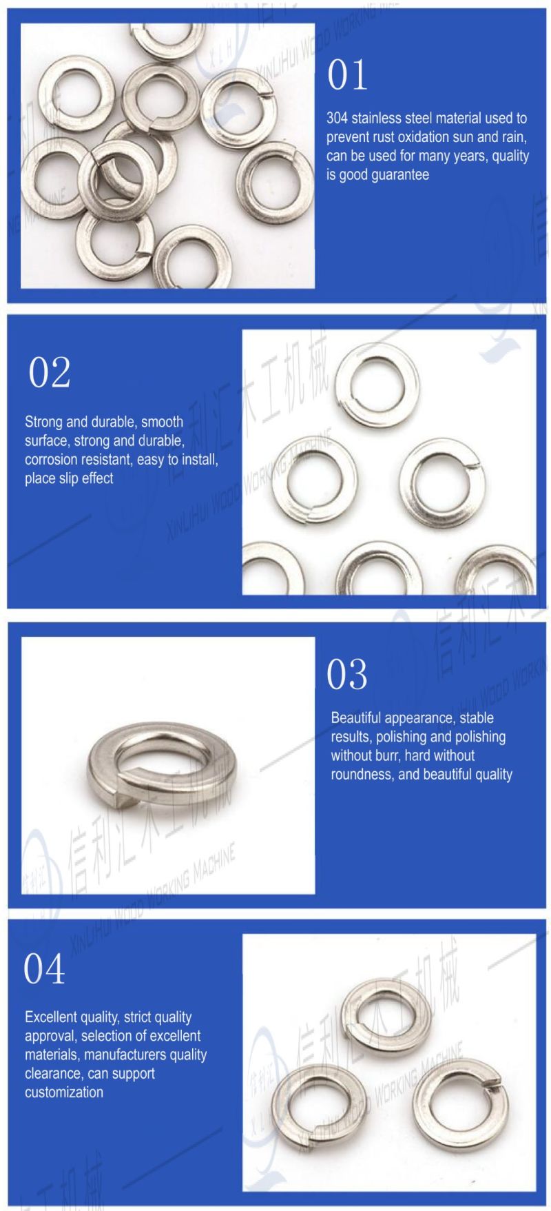 Spring Steel Stainless Steel Self-Lock Washer DIN25201 M3-M100 Single Coil Spring Lock Washer with GB93 DIN127 Standard Used in Automotive Industry,