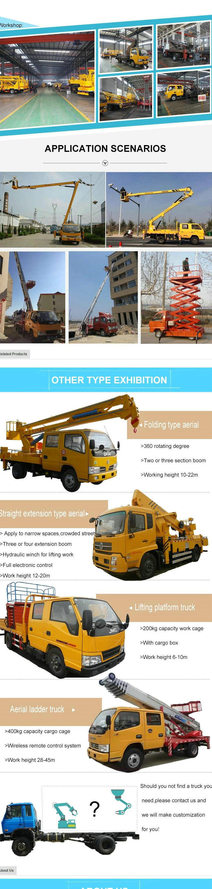 Japan Truck Aerial Work Platform Truck (ISUZU-High Lifting Truck 18 -22meters Manlift Basket)