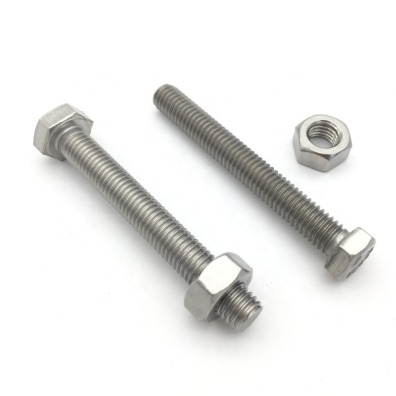 Factory Price Stainless Steel DIN 931 Hex Bolts and Nuts