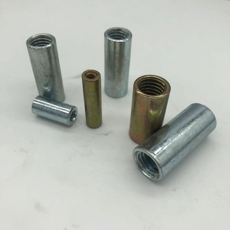 Long Coupling Round Steel Extend M5 M6 M8 Double Thread Nuts Long Round Nut Nuts