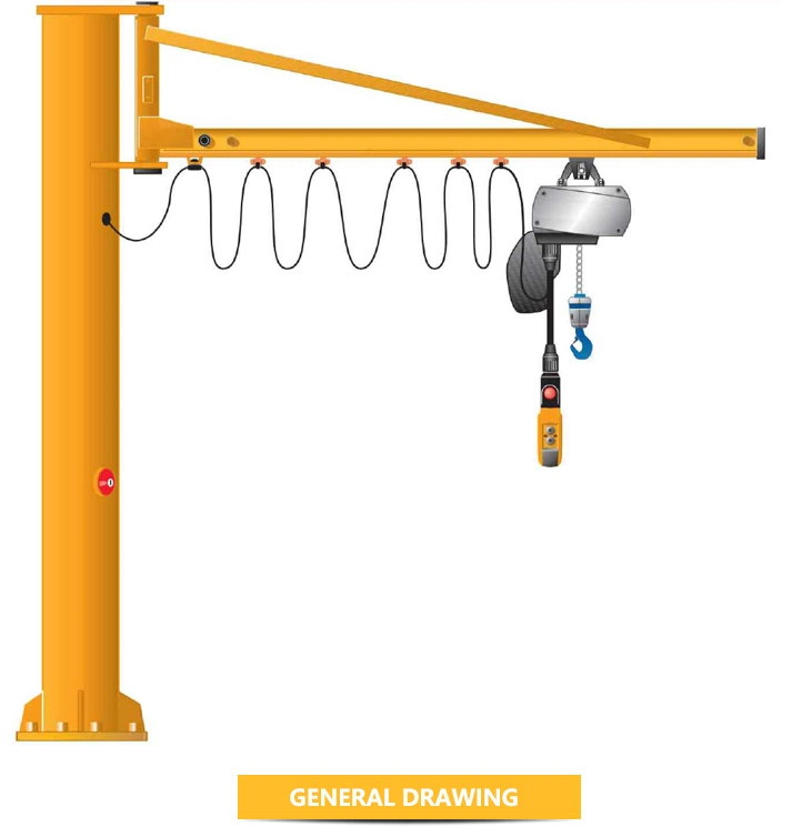 Swing Arm Hoist Lift Jib Crane 0.25 Ton for Sale