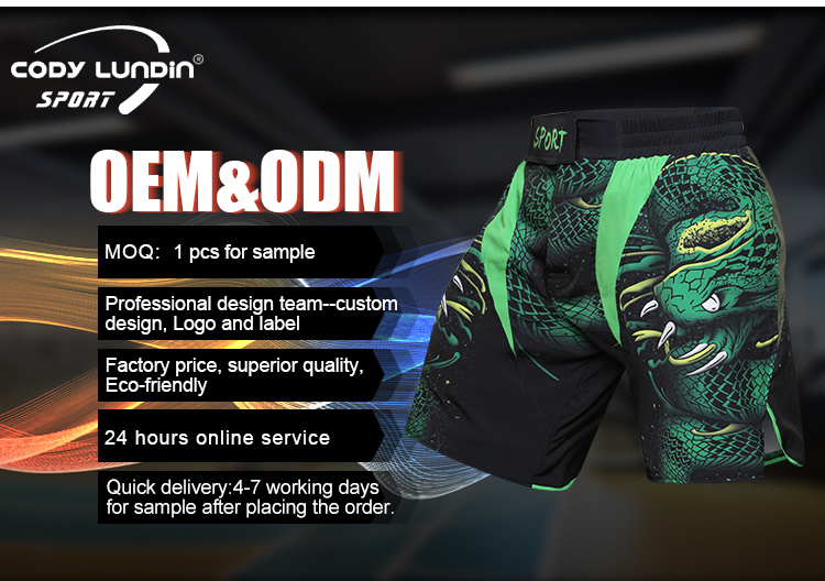 Cody Lundin Running Shorts Custom Design Dye Sublimated MMA Shorts