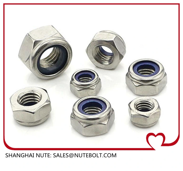 Stainless Steel 304 316 Hex Lock Nuts DIN985 DIN982 ANSI M5-M30