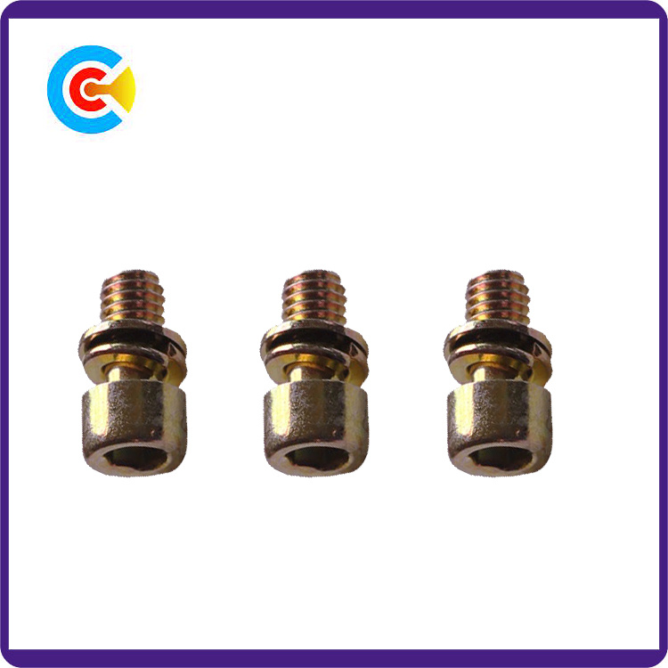 International Multicolored M6 Hexagonal Combination Screws Galvanized Fan Combination Screws