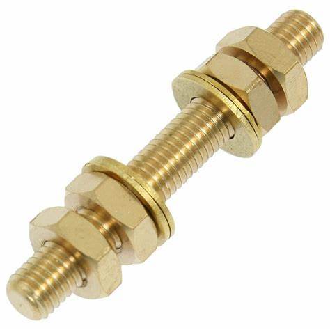 Non-Standard Turned Part Short Brass Threaded Rod Stud