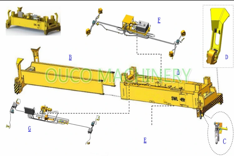 Semi-Auto Container Spreader Container Lifting Sling Lifting Machine