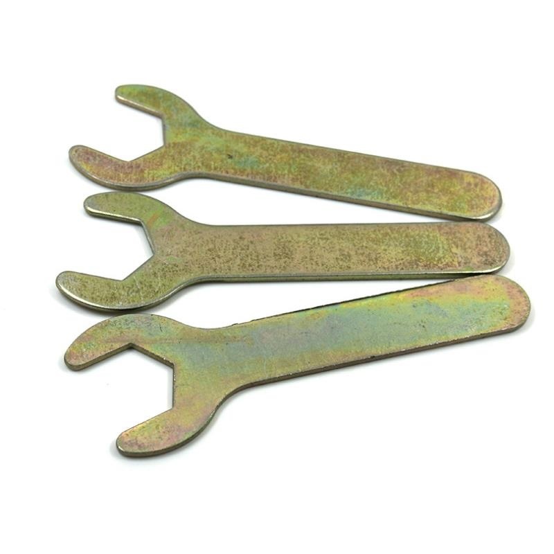 11*70*1.8 Single Head Open Yellow-Zinc Plated Wrench