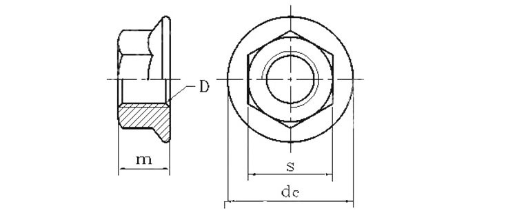 Hex Jam Nuts Inch Nuts K-Lock Nuts 1/2 Hex Flange Nuts