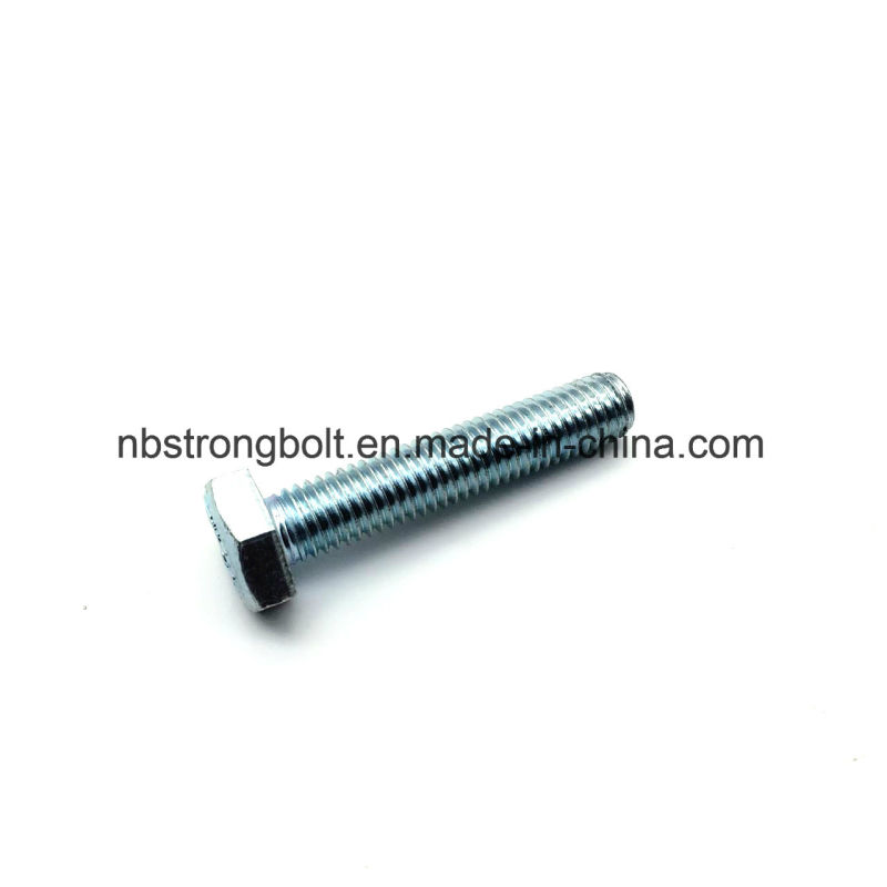 DIN933 Hex Bolt Screw Gr. 8.8 with White Zinc Plated Cr3+ M12X35