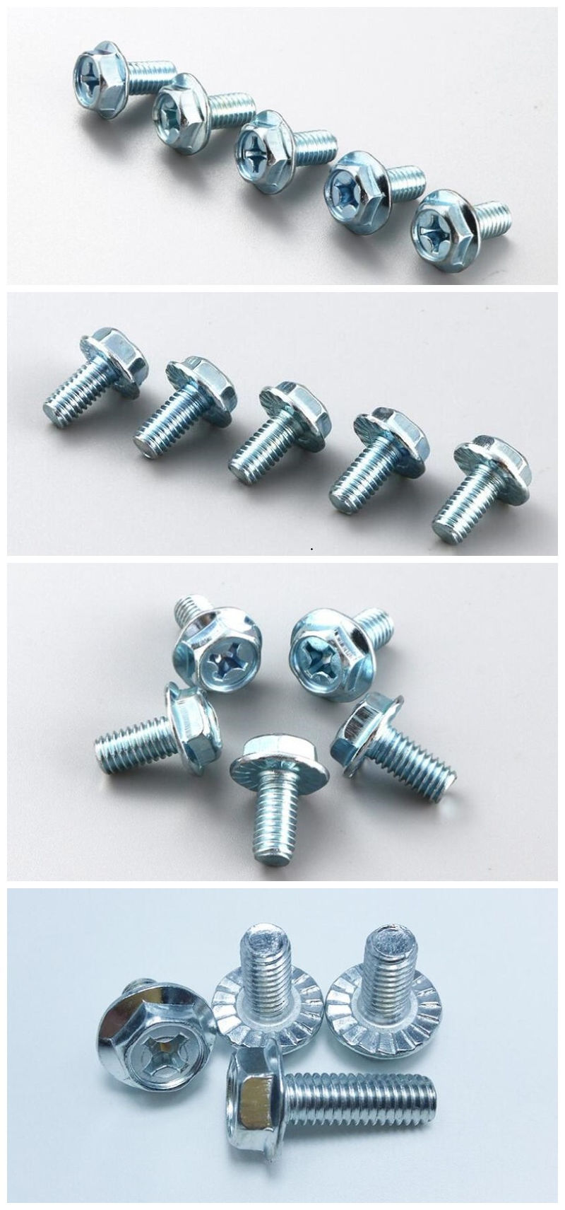 Hot Selling Cross Recessed Hex Flange Bolt with Zinc Coating