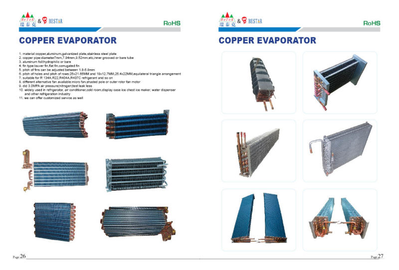 Fin Tube Type Air Cooled Copper Tube Condenser
