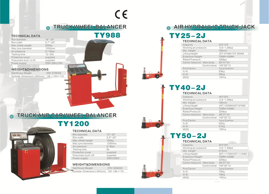 Auto Wheel Balancer Alignment Lifter Equipment for Garage Repair Shop Car/Truck Balancer with Ty988