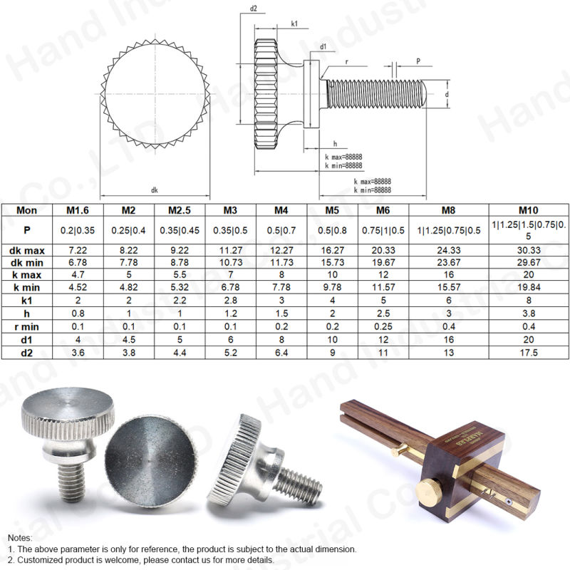 China Fasteners Ss 304 Stainless Steel Knurled Thumb Screws