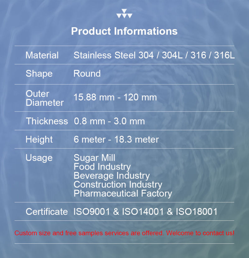 Tp316L Hygiene Grade Stainless Steel Welded Pipe for Pharmaceutical Industry