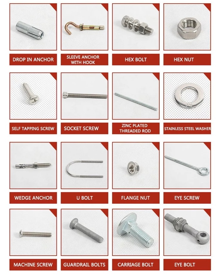 Fastener Hardware Stainless Steel DIN933 Hex Screw with Nut and Washer Hex Bolt