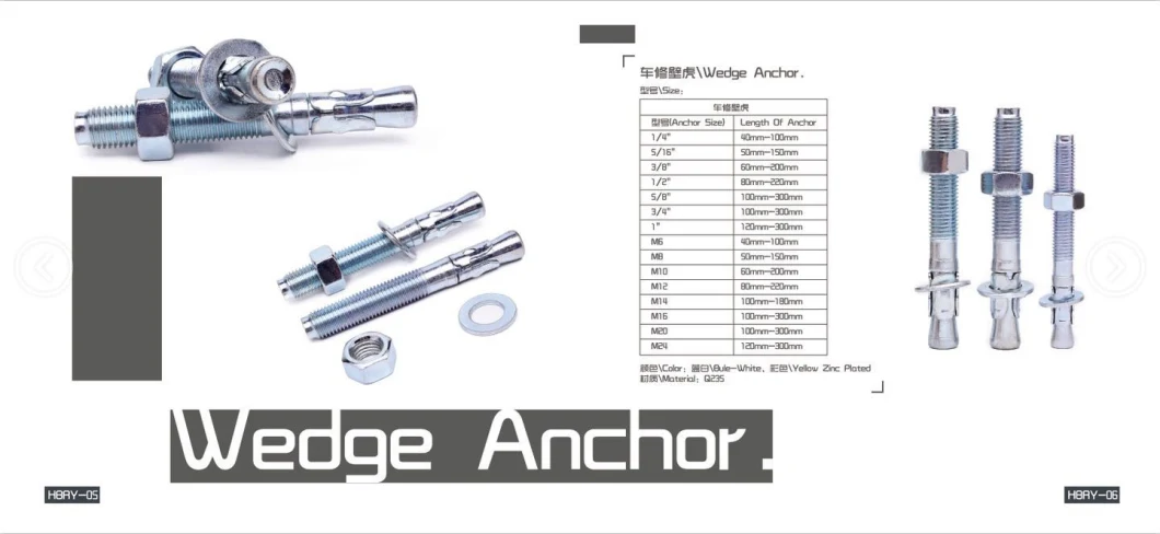 Carbon Steel Bolt Anchor Expansion Anchor Drop in Sleeve Anchor