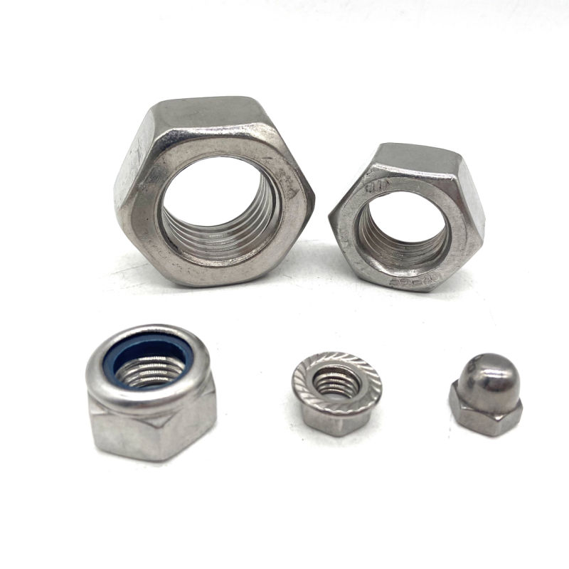 Stainless Steel SS304 SS316 A2 A4 DIN934 DIN985 DIN6923 DIN1587 Hex Flange Nut Nylon Lock Nut Cap Nut Hex Nut in Stock