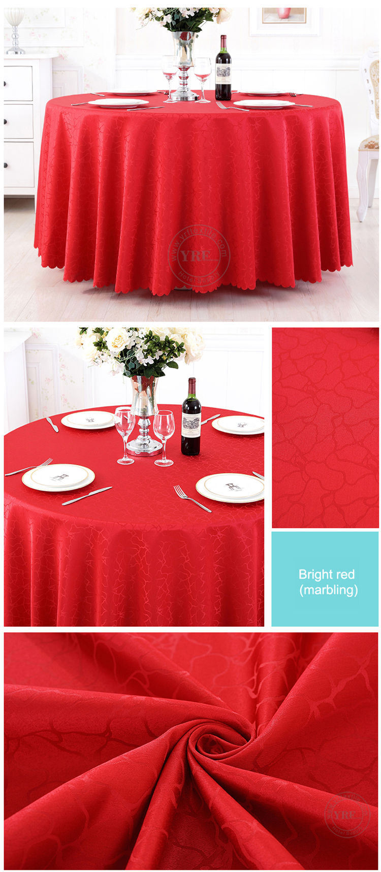 Wholesale Round Embroidered Jacquard Tablecloth