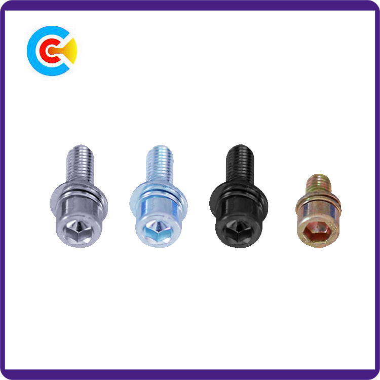 International Multicolored M6 Hexagonal Combination Screws Galvanized Fan Combination Screws