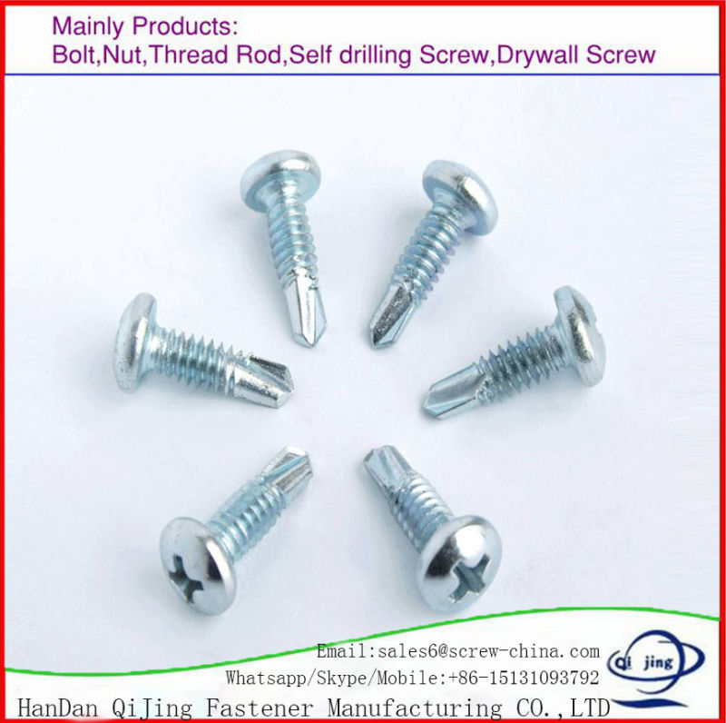 Carbon Steel Galvanized DIN7504 Hex Head/Round Head Self Drilling Tail Screw /Hex Head/Csk Self Drilling Screw