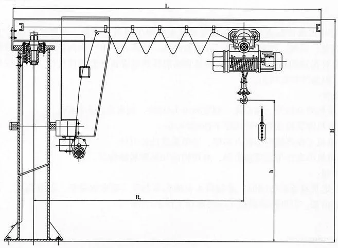 Electric Hoist Traveling Jib Crane Pillar Mounted Slewing Crane Cantilever Swing Arm Jib Crane