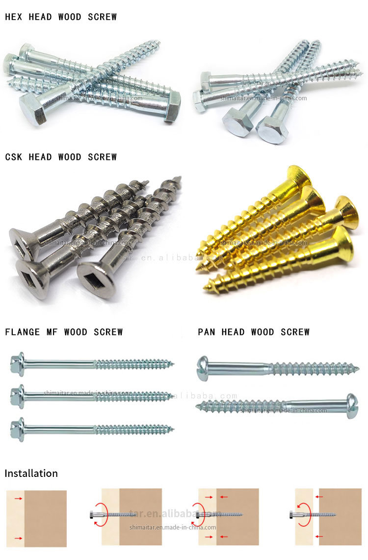 High Quality DIN571 Hex Head Lag Screws for Wood