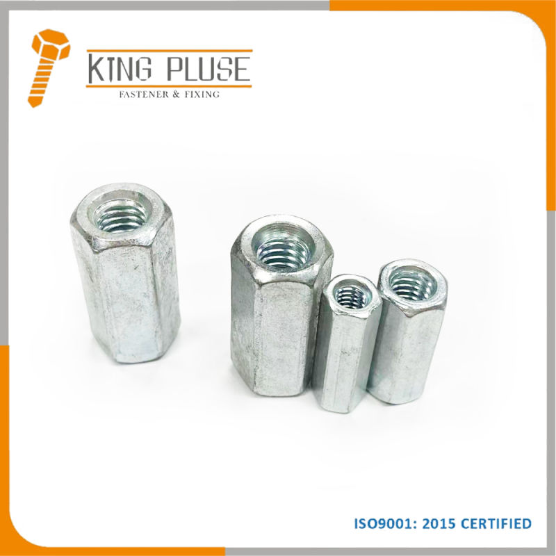 DIN6334 Long Round Hex Coupling Nut Carbon Steel Zinc Plated