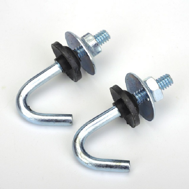 Zinc Plated J Bolt with Hex Nut and EPDM Washer