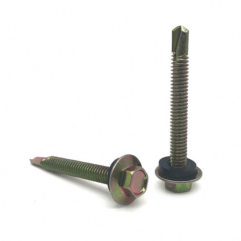 Hex Washer Heaf Self-Drilling Screw with Steel and Rubber Washer