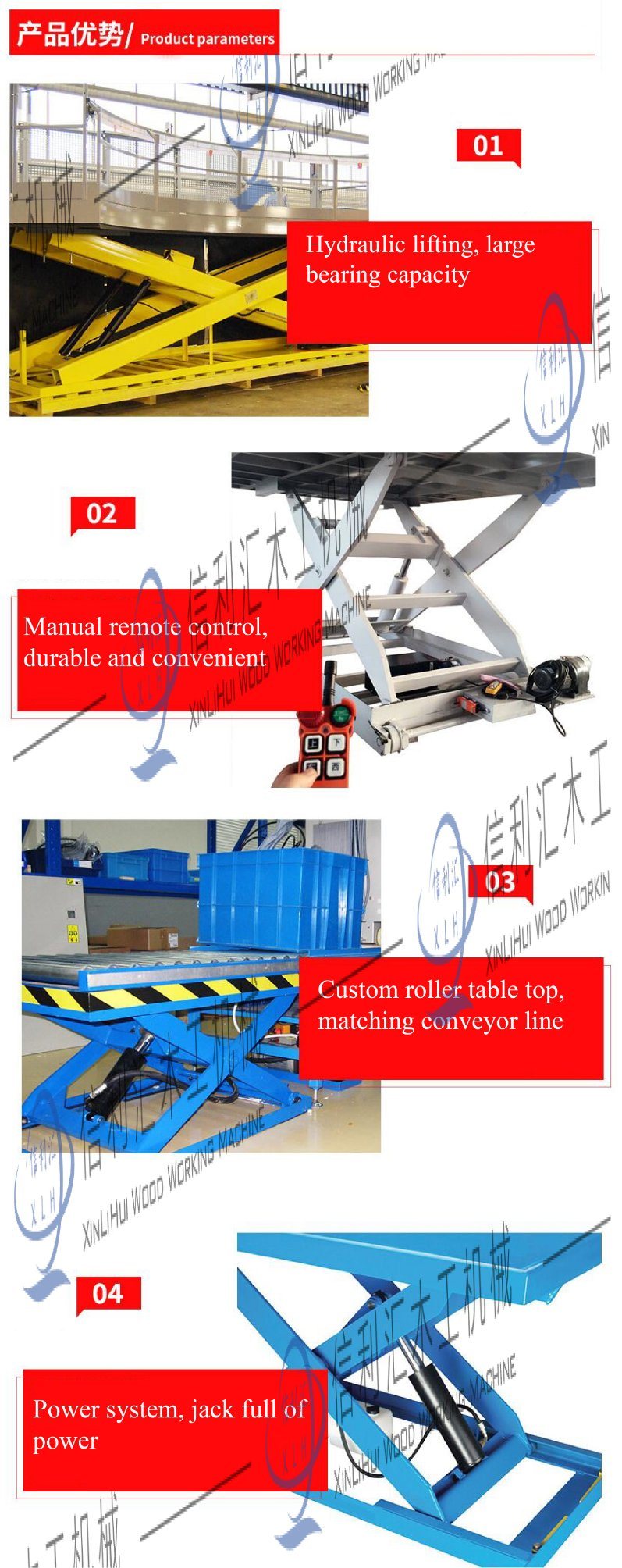 Heavy Duty Double Scissor Lift Table Hydraulic Hand Scissor Lift Table/Mini Lift Platform 500kg1000kg 10m Movable Electric Hydraulic Scissor Lift Table Platform