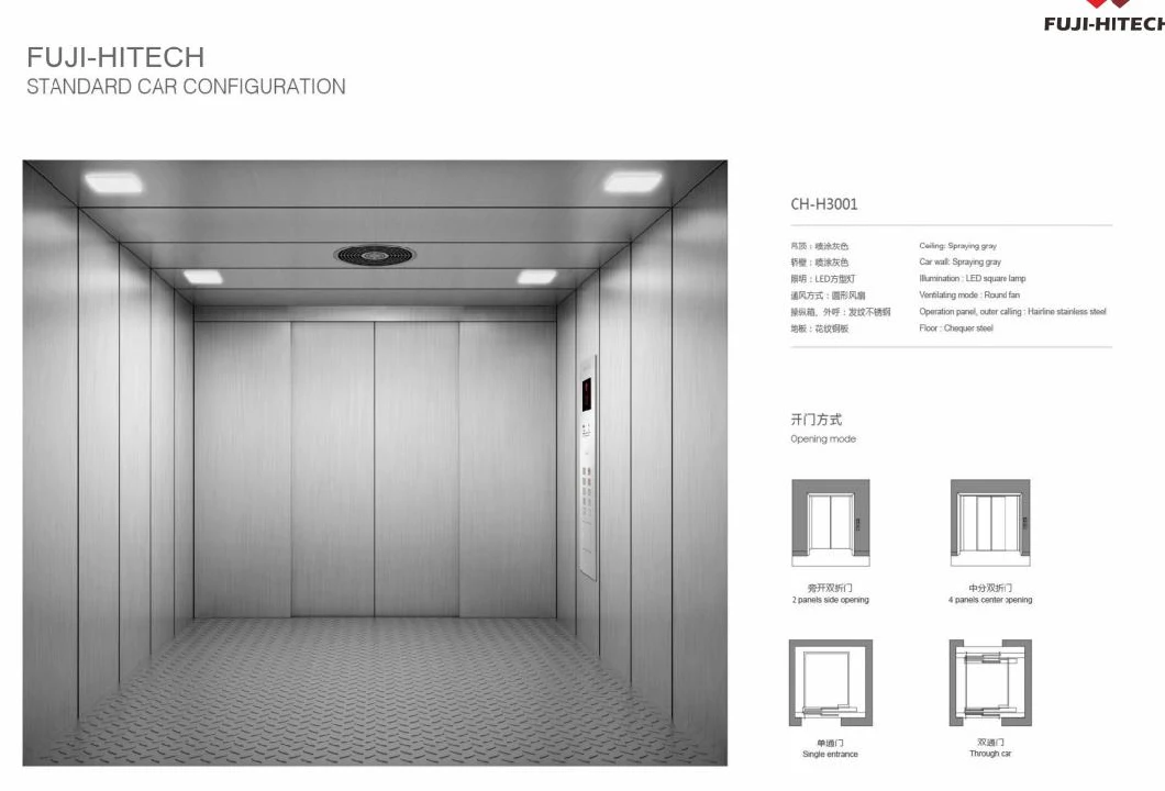 2000kg 3000kg Cage Cargo Hoist Lift Construction Elevator Freight Bed Lift Hospital Elevator