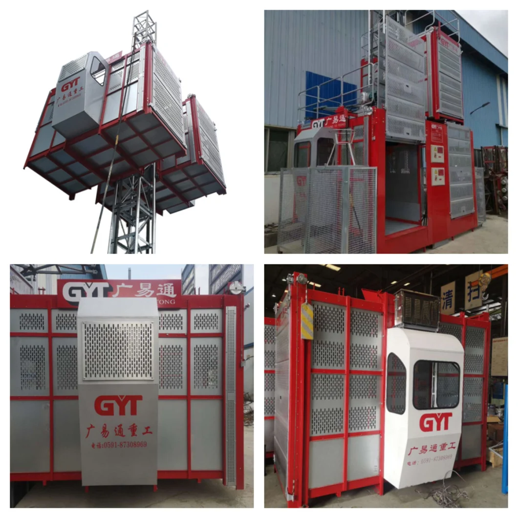 OEM Manufacturer Hot Galvanized Sc 200/200 0-33m/Min Construction Hoist/Construction Lift