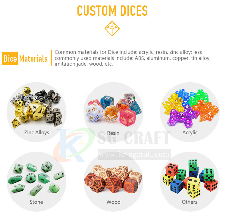 Professional Custom Attractive High Quality Dice Set Color Casino Game Mini Dice Dnd Dice Personalized Dice