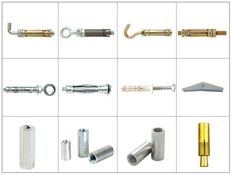 Zinc-Plated Heavy Duty Shield Anchors with Forged Eyebolt 2 Pieces