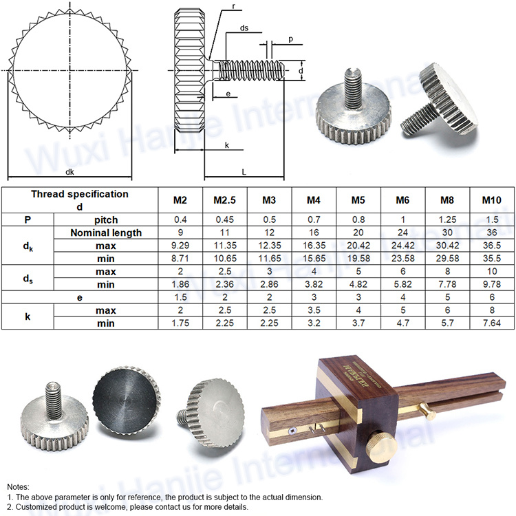 Factory Supply Special Straight Knurled Thumb Screws