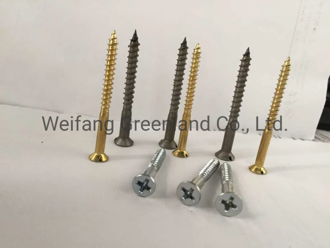 Slotted Sountersunk/Flat Head Wood Screws, Cross Recesed Oval Countersunk Head Wood Screws/Hex Lag Screws/Raised Countersunk Head Tapping Screws with Slot